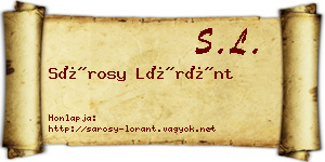 Sárosy Lóránt névjegykártya