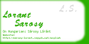 lorant sarosy business card